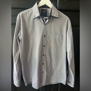 Armas Royal Club Stripped Button Down Navy White Large